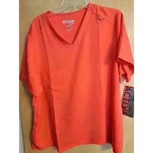 Grey's Anatomy Barco Scrub Top Orange V Neck Short Sleeve 2XL NWT Women's